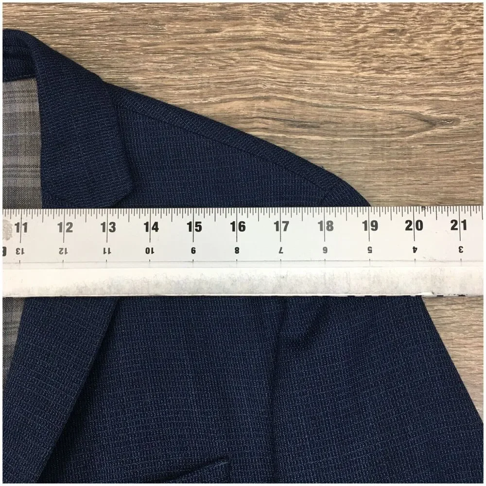 VINCE CAMUTO‎ Mens Blazer Sport Coat Casual Jacket Size 42L Blue Wool Suit